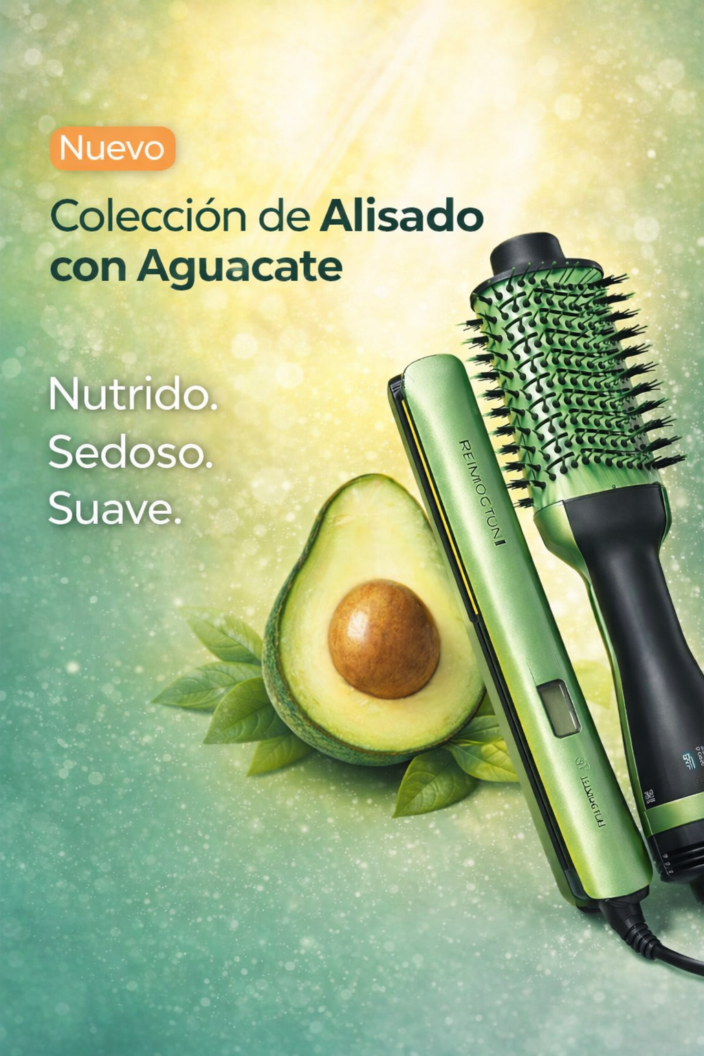 COMBO PLANCHA Y CEPILLO SECADOR AGUACATE